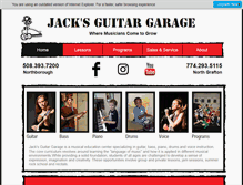 Tablet Screenshot of jacksguitargarage.com